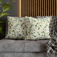 Wild Flowers with Subtle Stripes - Decorative Pillow Cover