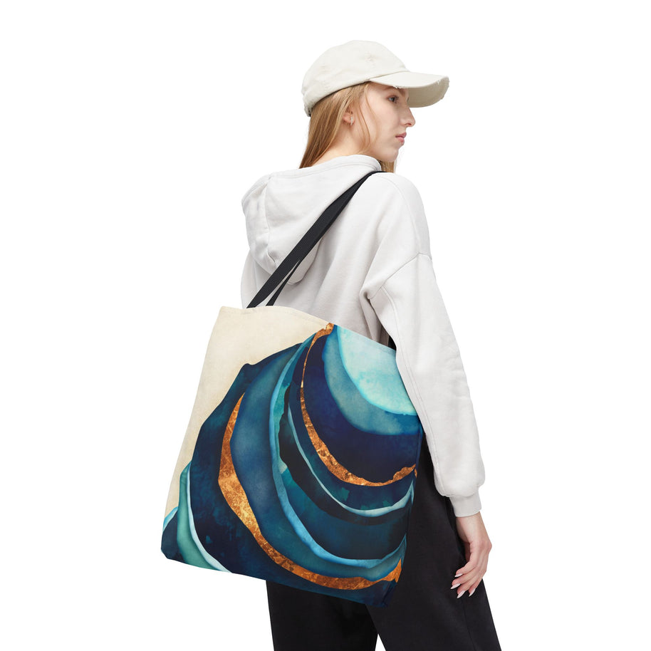 Abstract Blue with Gold - Tote Bag