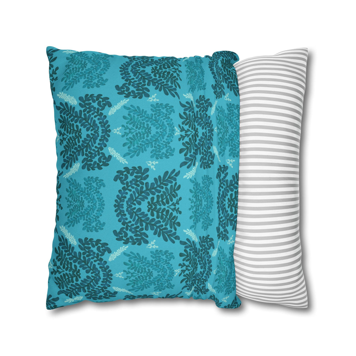 Blue Teal and Mint Botanical II - Decorative Pillow Cover