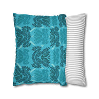 Blue Teal and Mint Botanical II - Decorative Pillow Cover