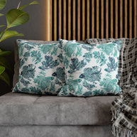 Betta Fish Pattern-Blue Teal and Green - Decorative Pillow Cover