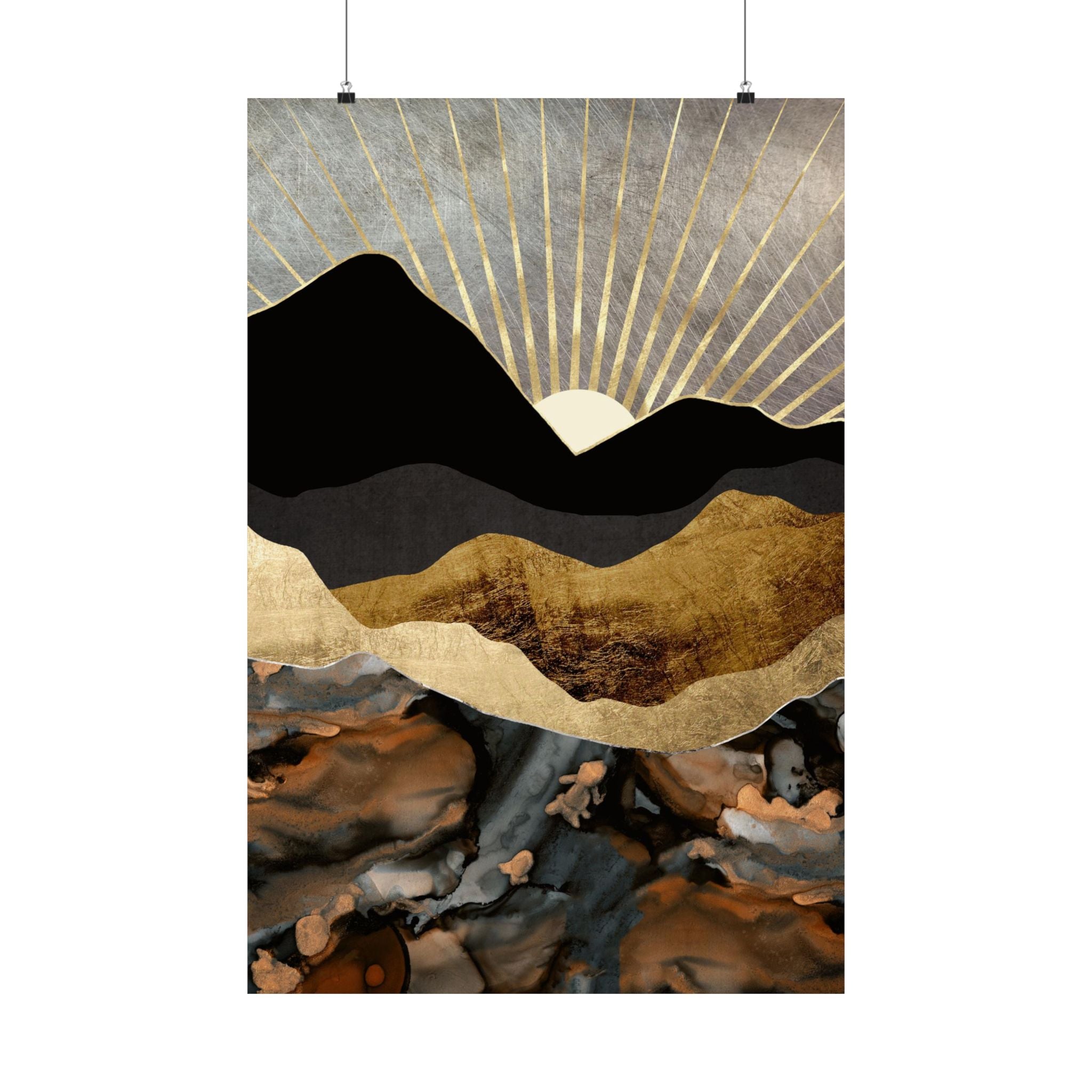 Copper and Gold Mountains - Poster Print - No Frame