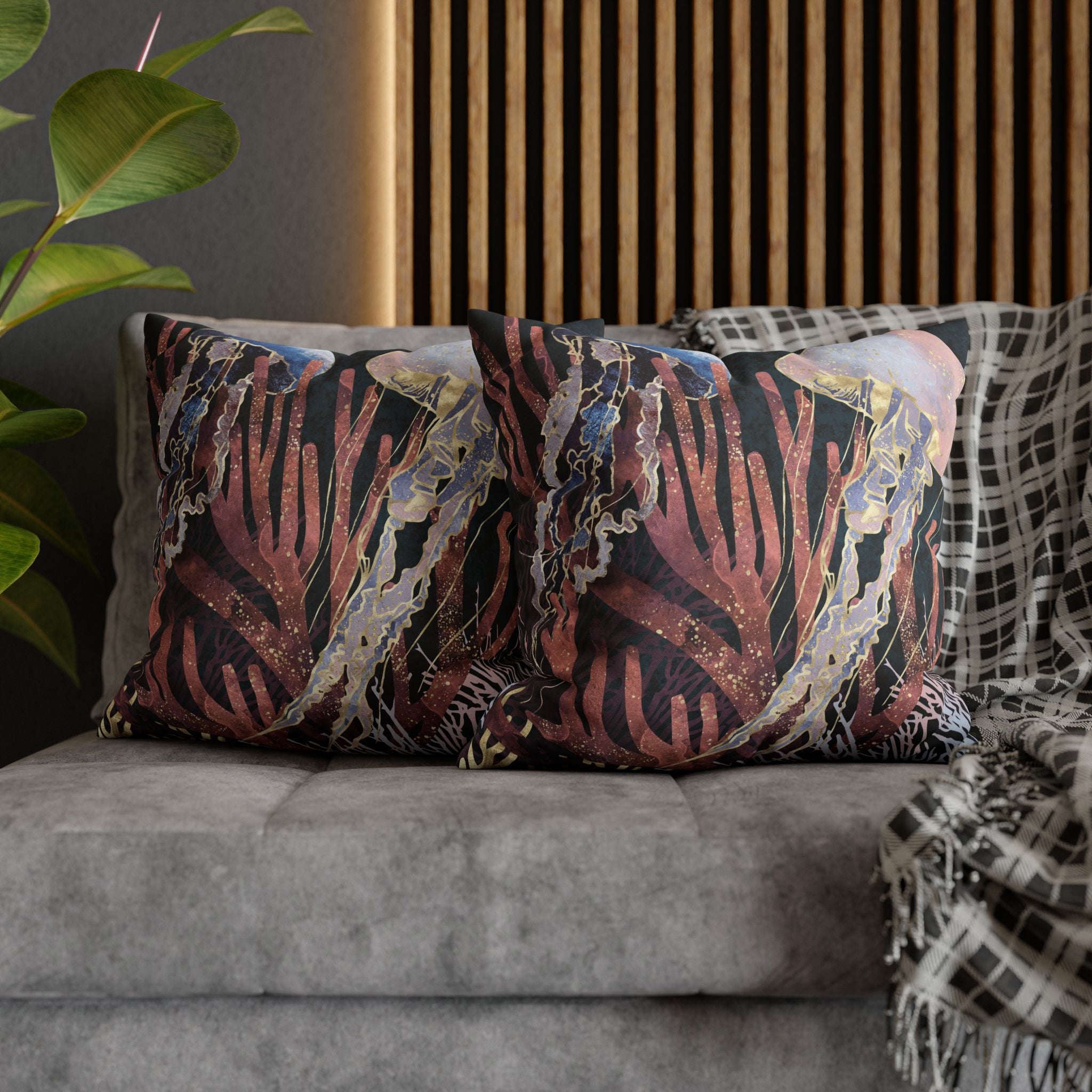 Metallic Coral - Decorative Pillow Cover