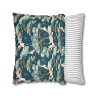 Dark Blue Crane and Bonsai  - Decorative Pillow Cover