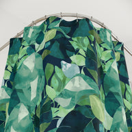 Botanical Leaves with Navy - Shower Curtain