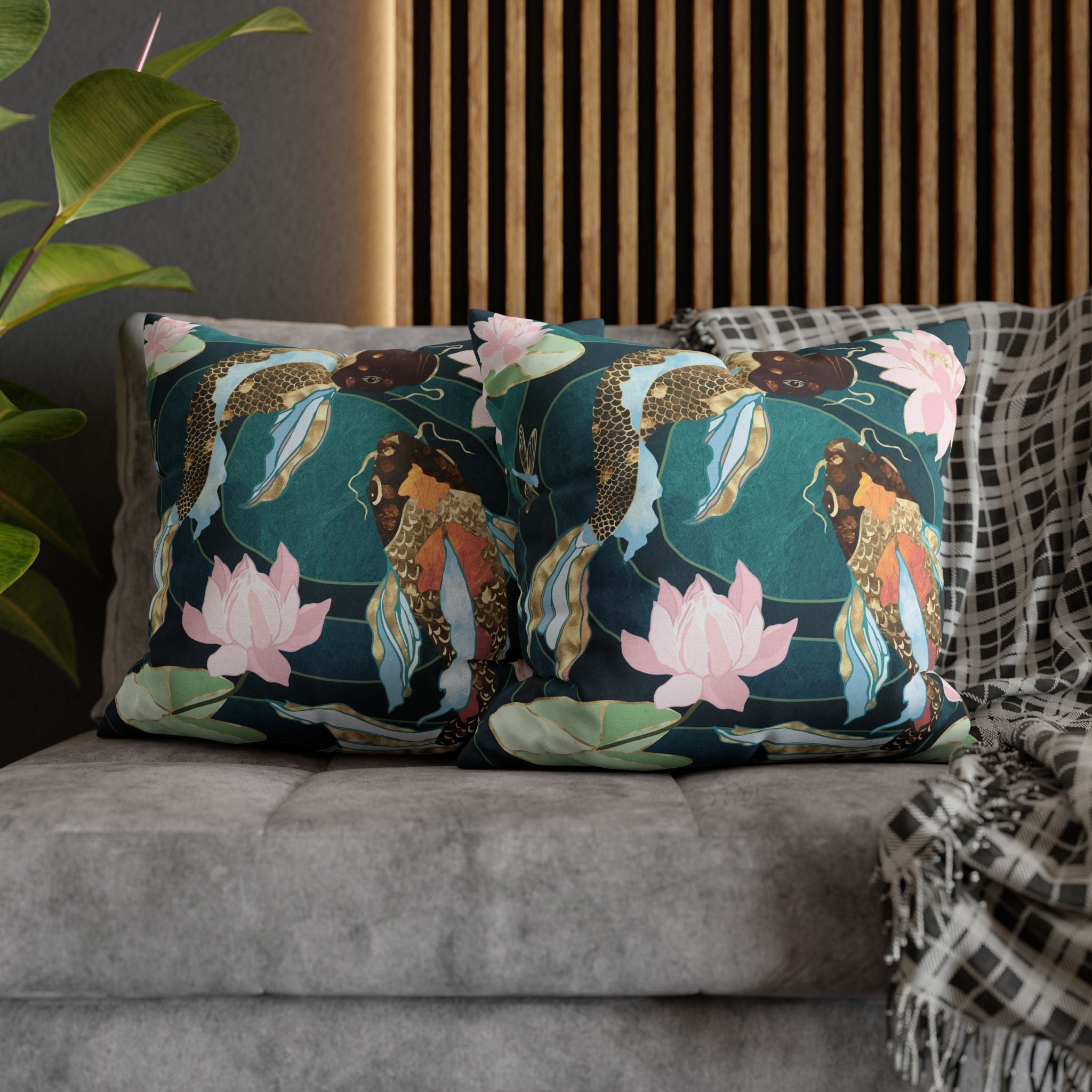 Metallic Koi III  - Decorative Pillow Cover