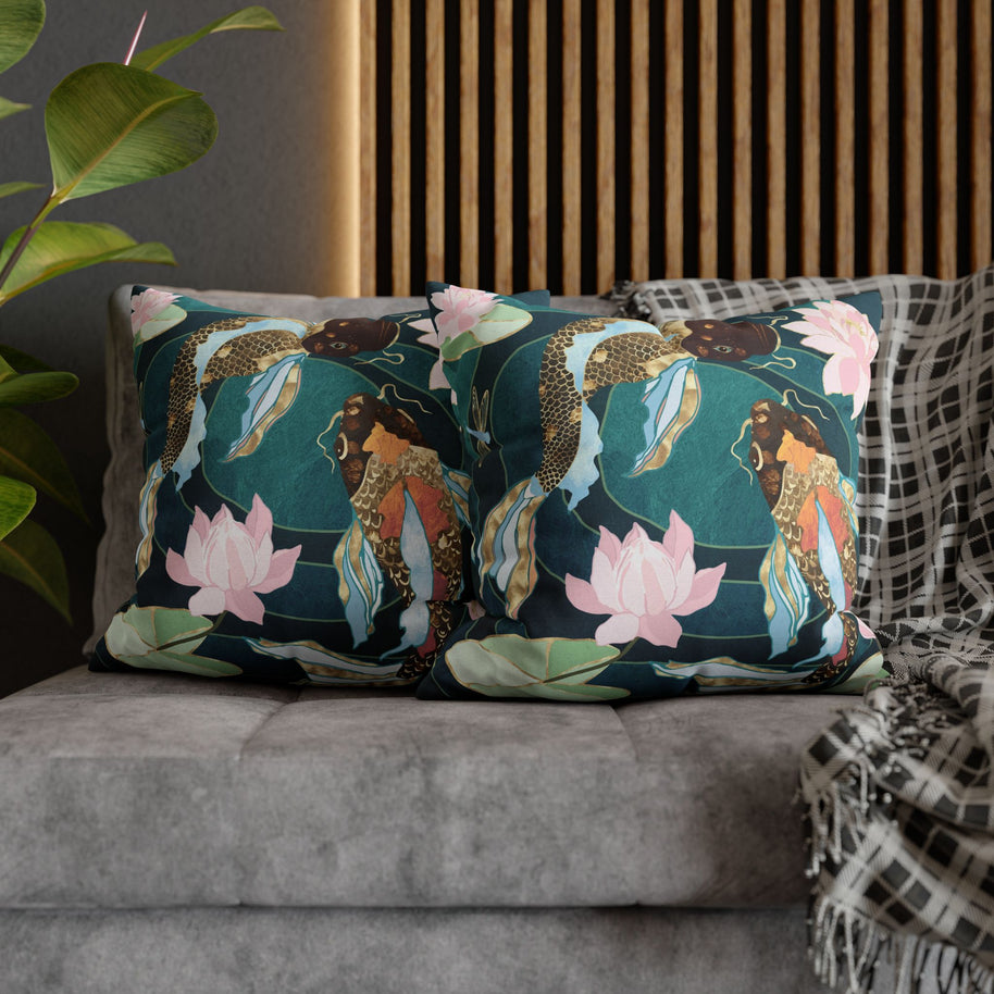 Metallic Koi III  - Decorative Pillow Cover
