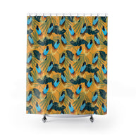 Birds of Paradise Botanical with Orange - Shower Curtain