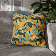 Birds of Paradise Botanical with Orange - Decorative Pillow Cover