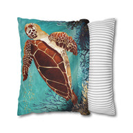 Metallic Sea Turtle - Decorative Pillow Cover