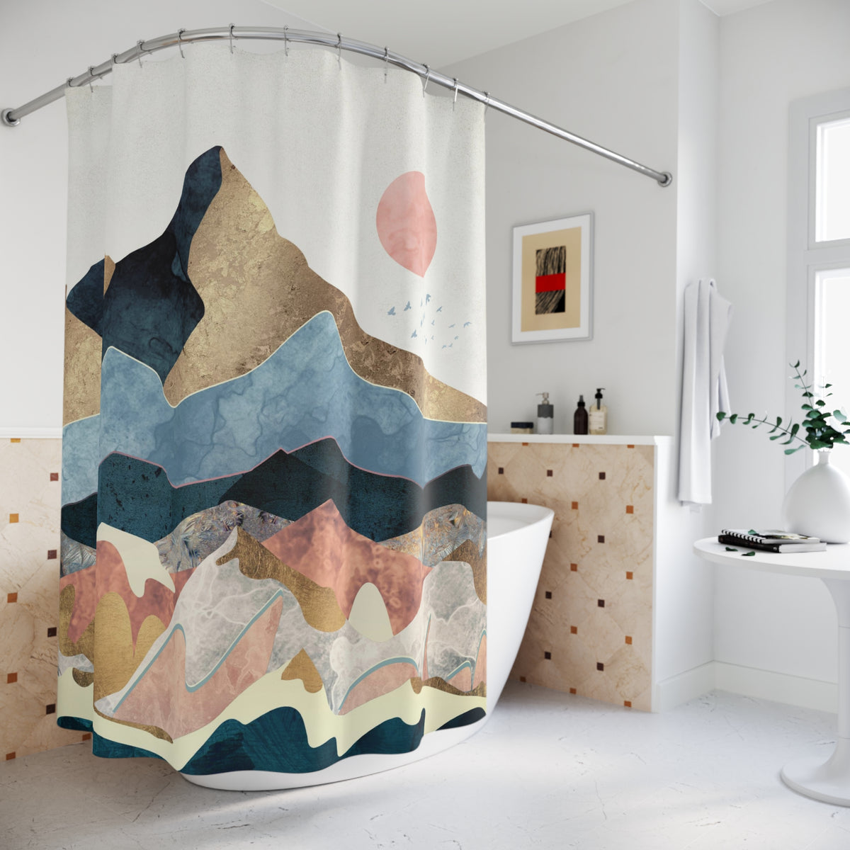 Golden Peaks - Shower Curtain