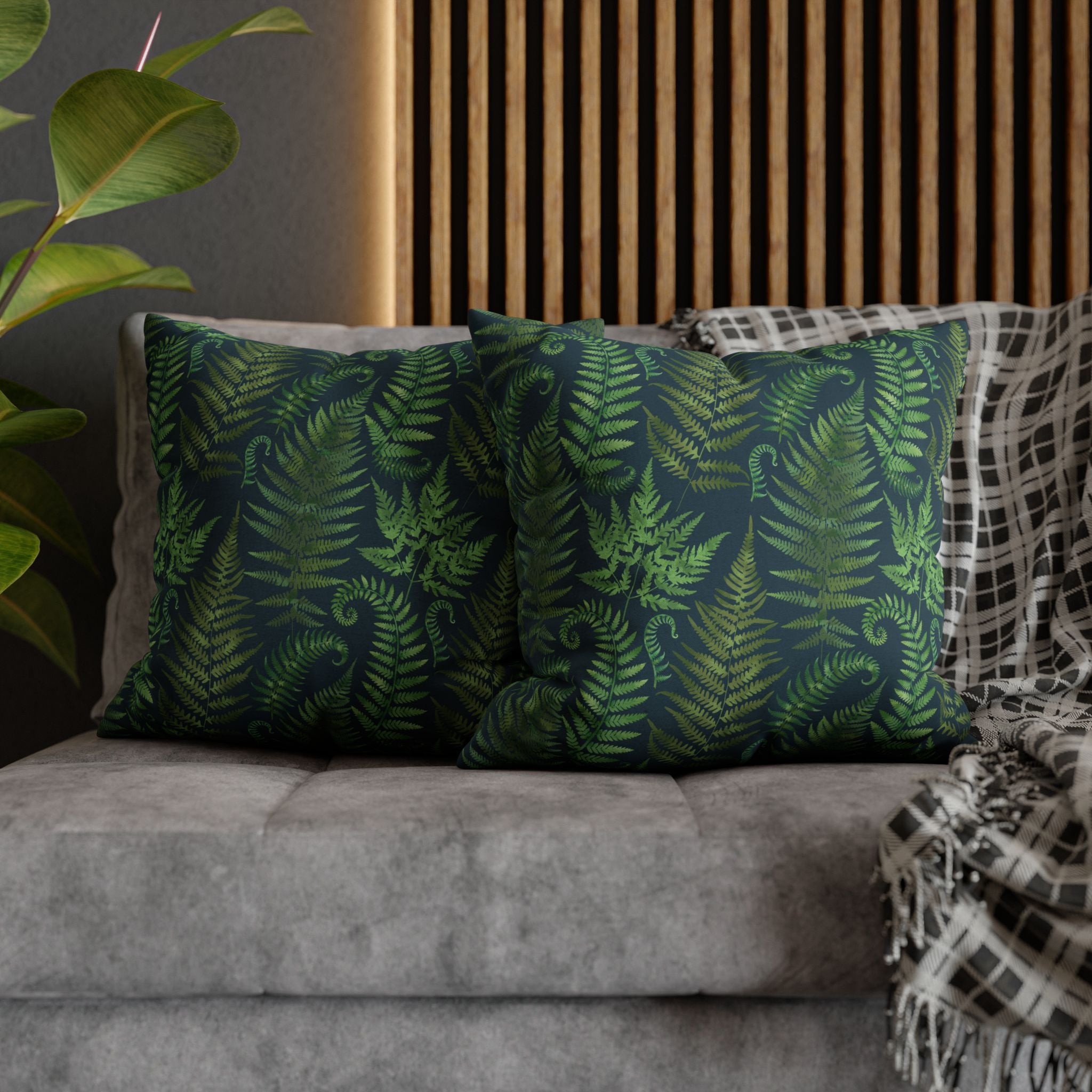 Blue Ferns - Decorative Pillow Cover