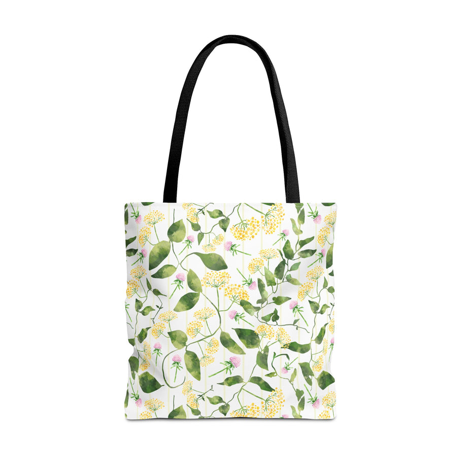 Wild Flowers with Subtle Stripes - Tote Bag
