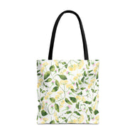 Wild Flowers with Subtle Stripes - Tote Bag