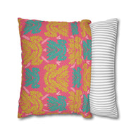 Color Pop Botanical with Mustard Teal and Pink - Decorative Pillow Cover