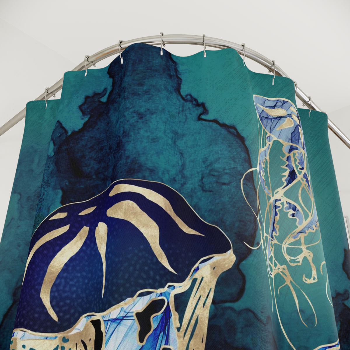 Metallic Jellyfish III - Shower Curtain