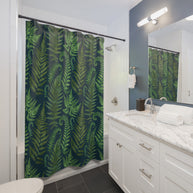 Ferns and Navy - Shower Curtain