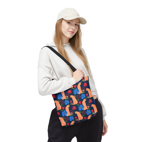 Botanical Leopard with Navy - Tote Bag