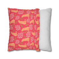Botanical Leopard with Pink - Decorative Pillow Cover