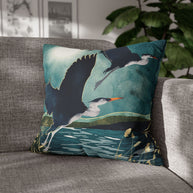 Evening Heron - Decorative Pillow Cover