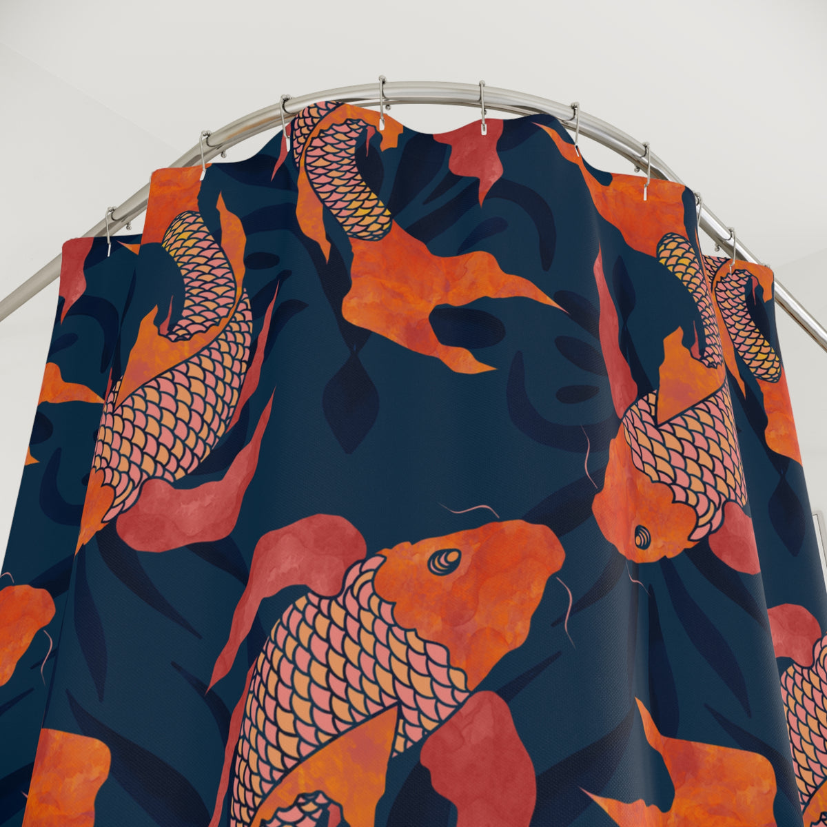 Koi Navy and Orange - Shower Curtain