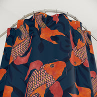 Koi Navy and Orange - Shower Curtain