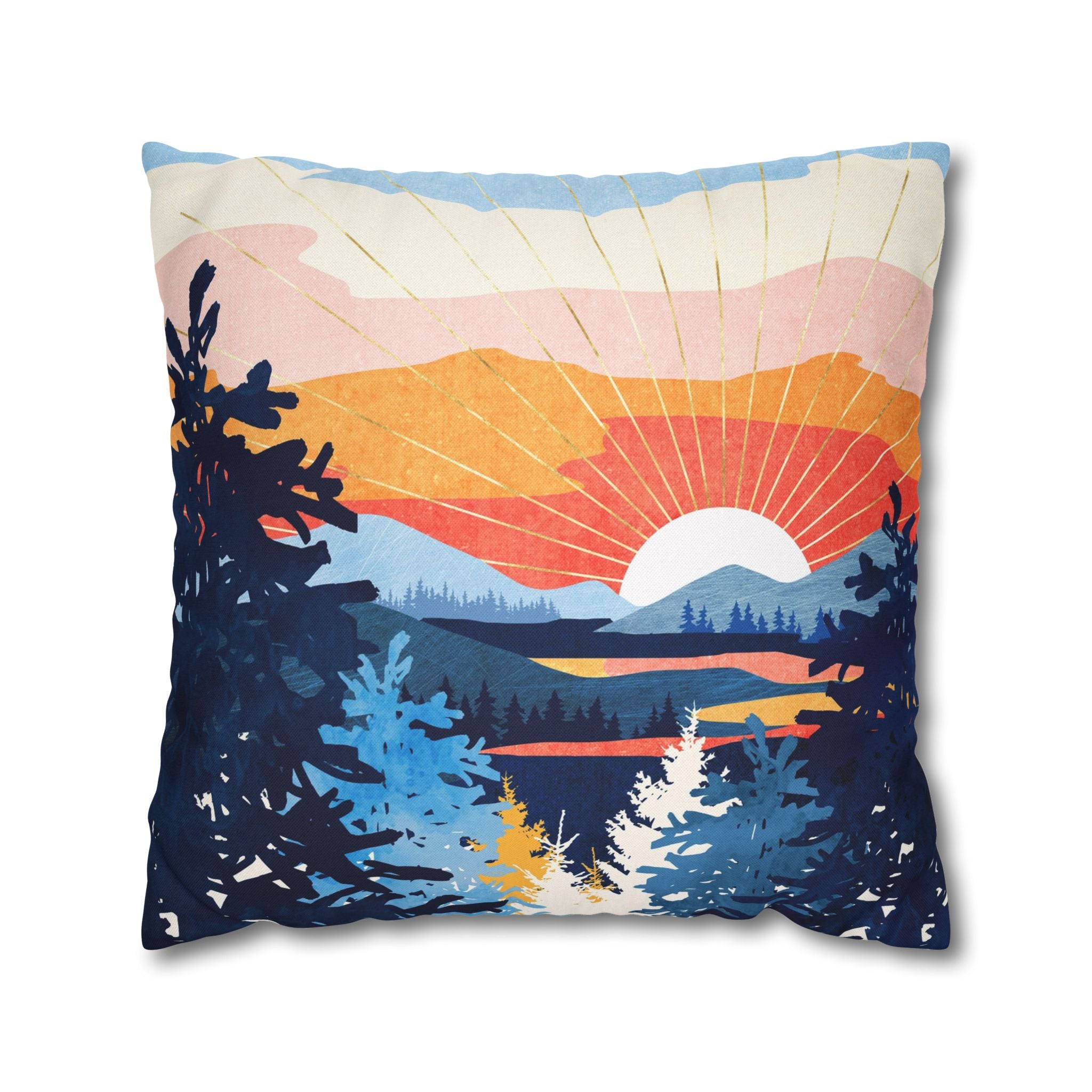 Sunset Lake - Decorative Pillow Cover