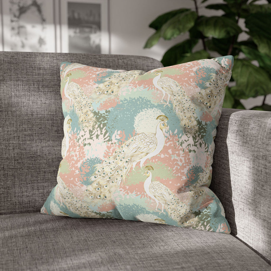 Peacock Garden - Decorative Pillow Cover