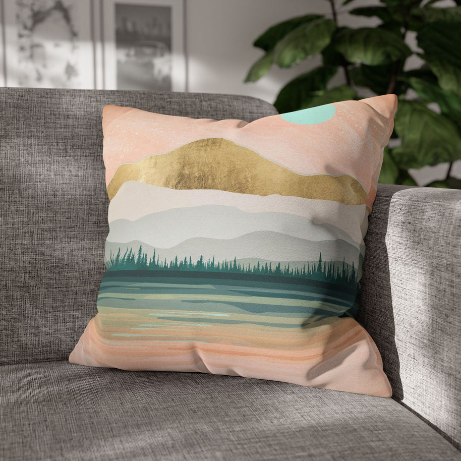 Spring Forest Lake - Decorative Pillow Cover