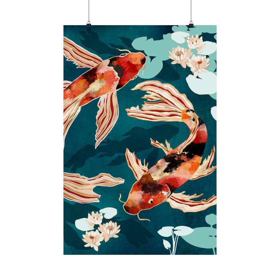 Metallic Koi VII - Poster Print - No Frame