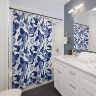 Koi Navy and White - Shower Curtain
