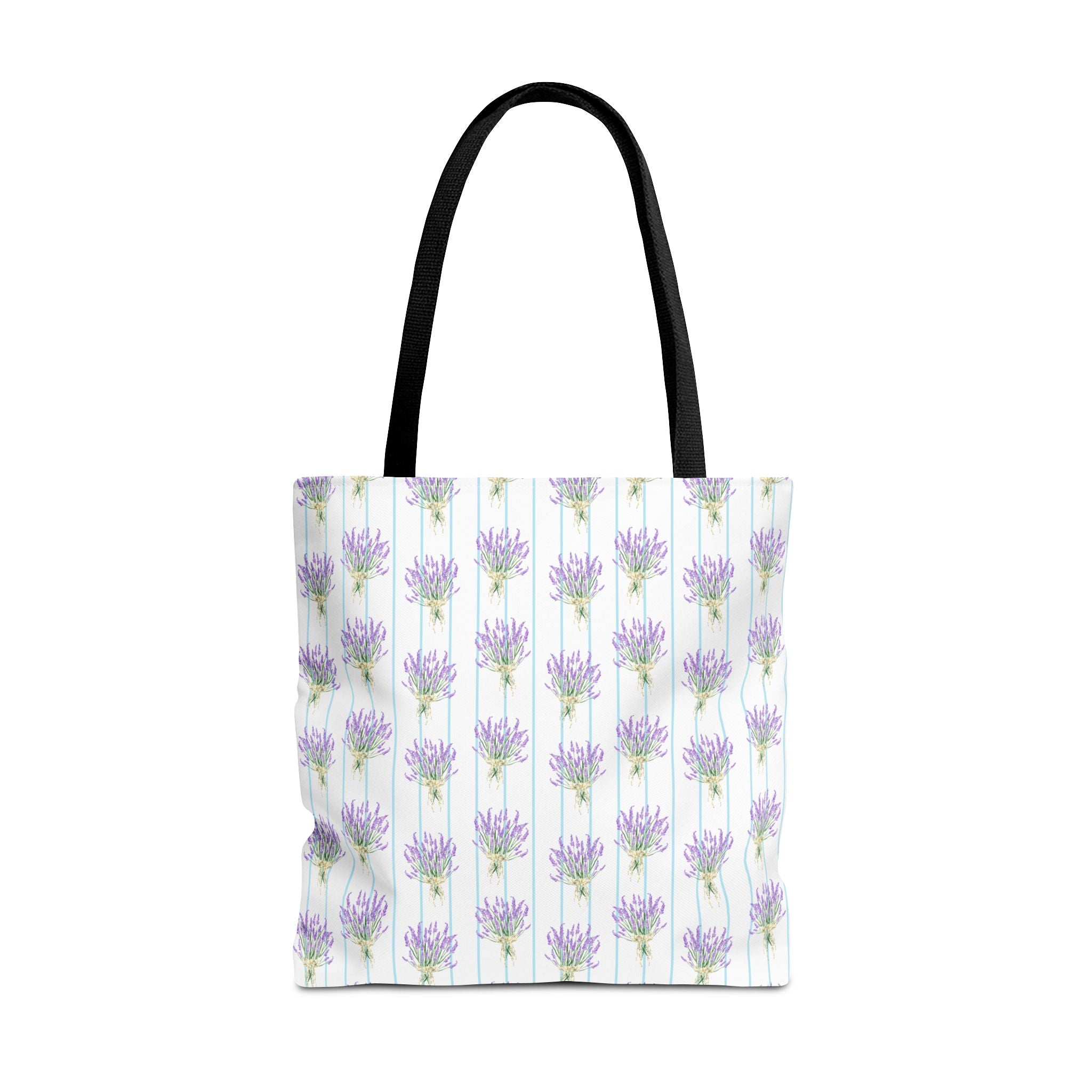 Lavender Bouquet with Light Blue Stripes - Tote Bag