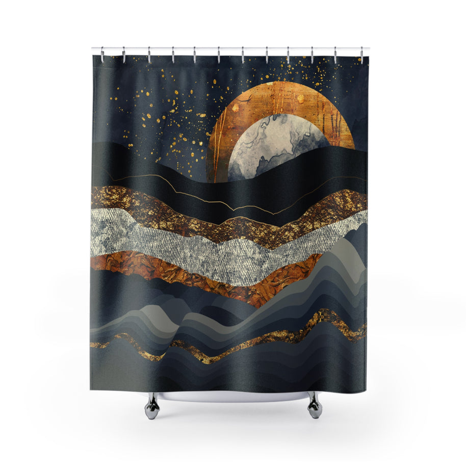 Metallic Mountains - Shower Curtain