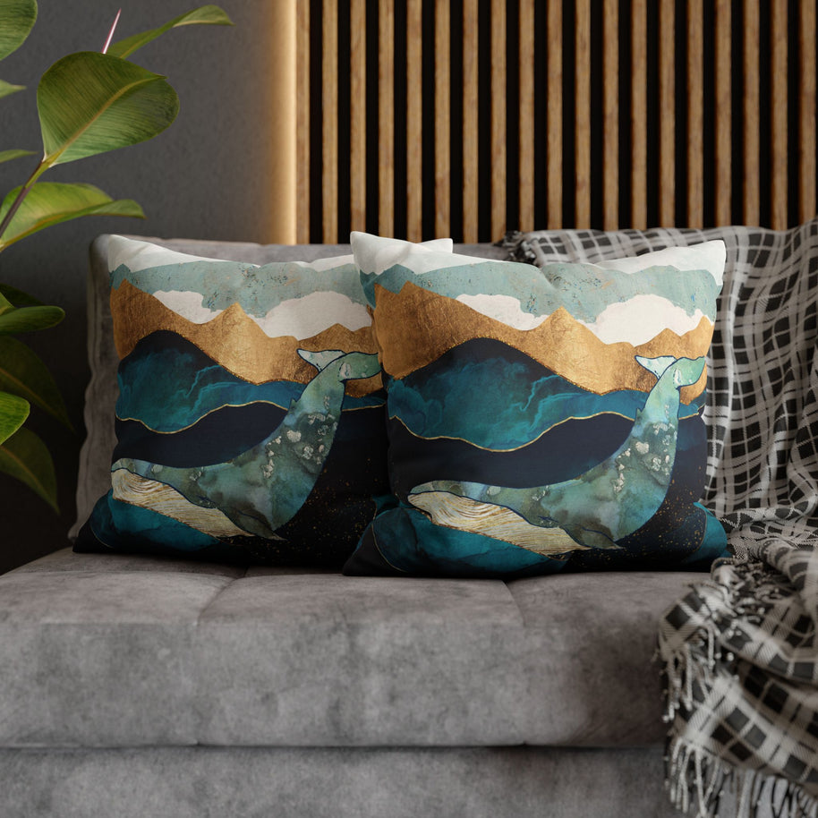 Blue Whale  - Decorative Pillow Cover