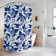 Koi Navy and White - Shower Curtain