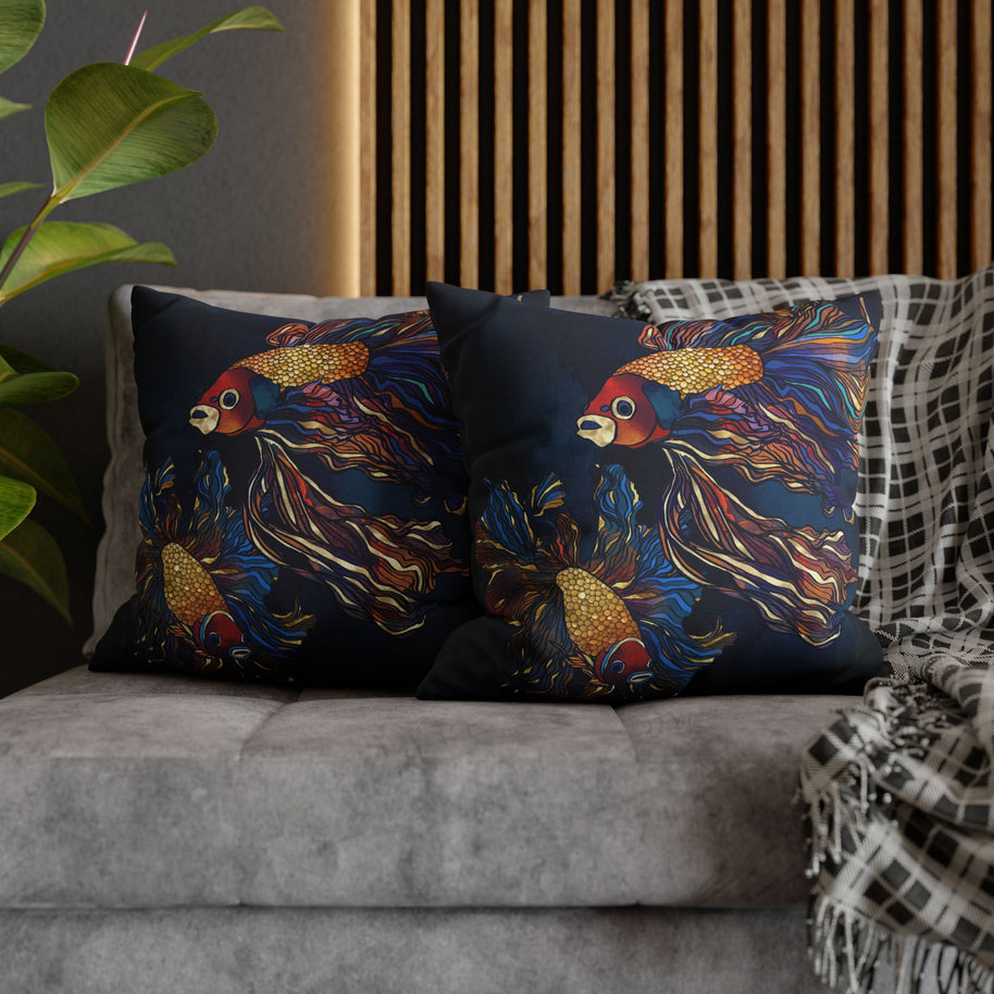 Metallic Betta Fish - Decorative Pillow Cover