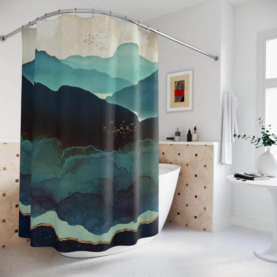 Indigo Mountains - Shower Curtain