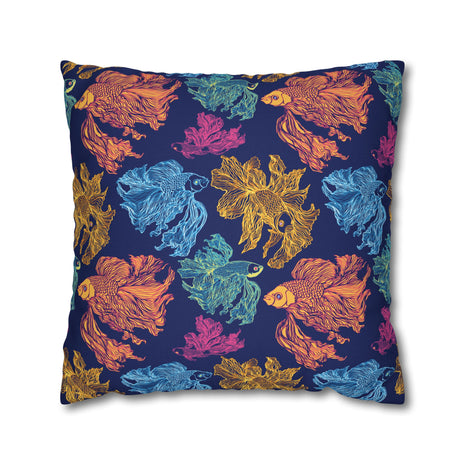 Betta Fish Pattern-Color Pop Version - Decorative Pillow Cover