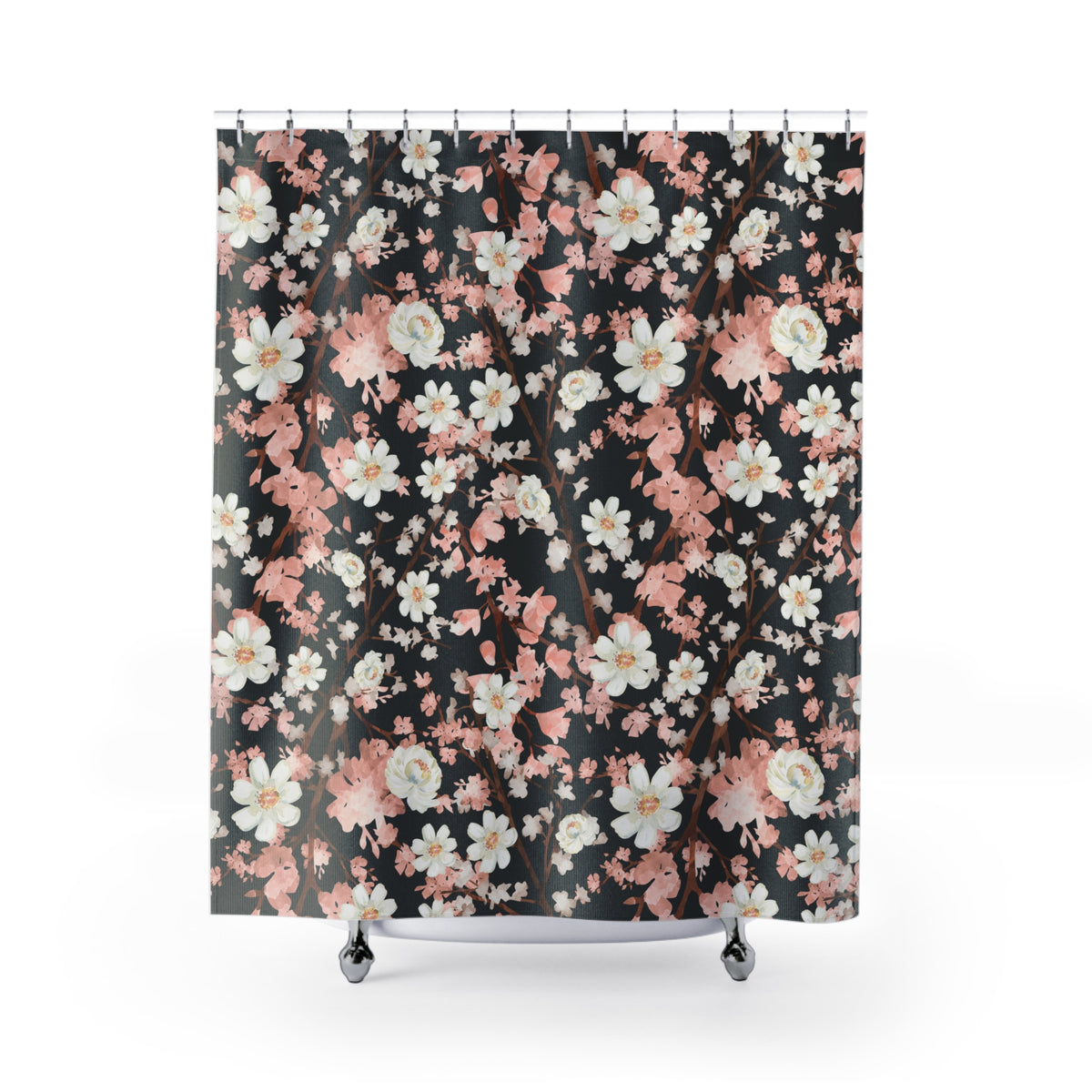 Botanical Blossoms with Charcoal - Shower Curtain