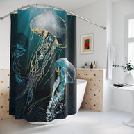 Metallic Jellyfish V - Shower Curtain