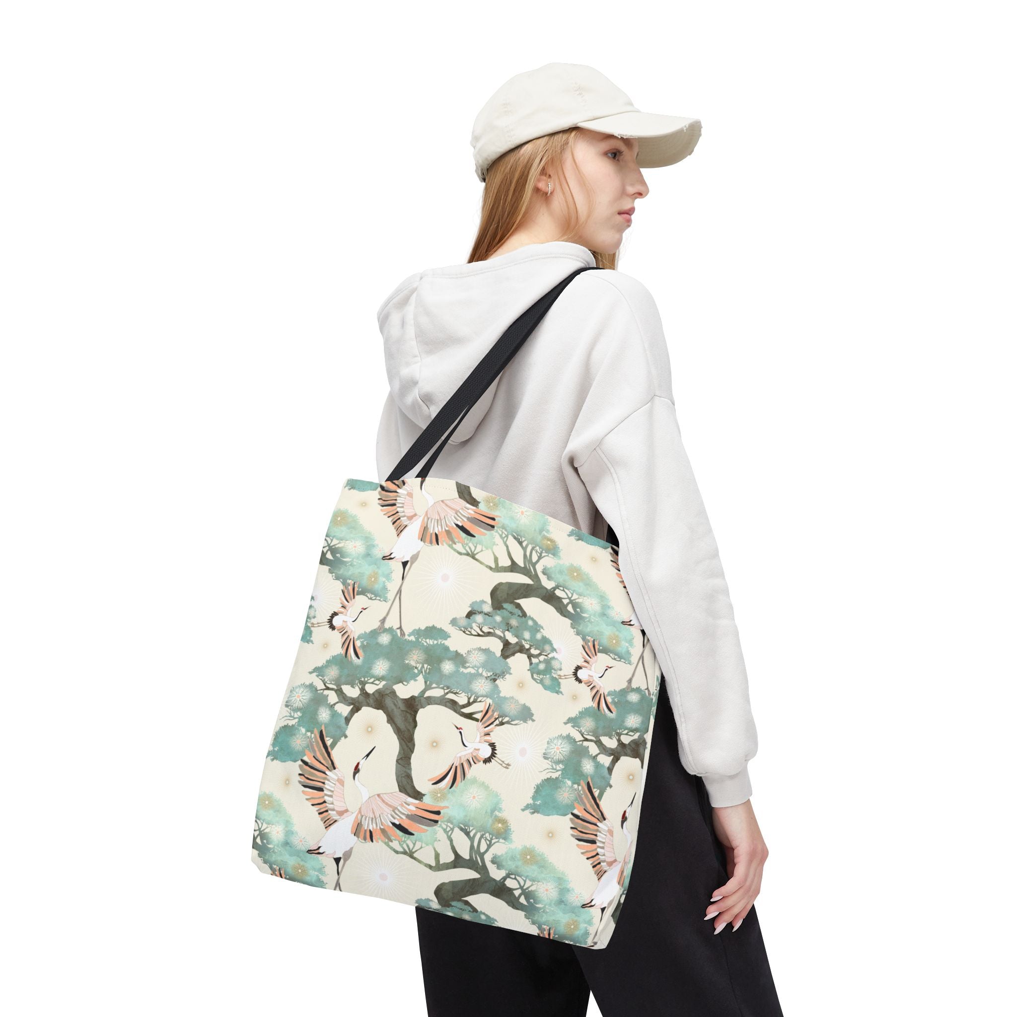 Crane and Bonsai with Cream - Tote Bag