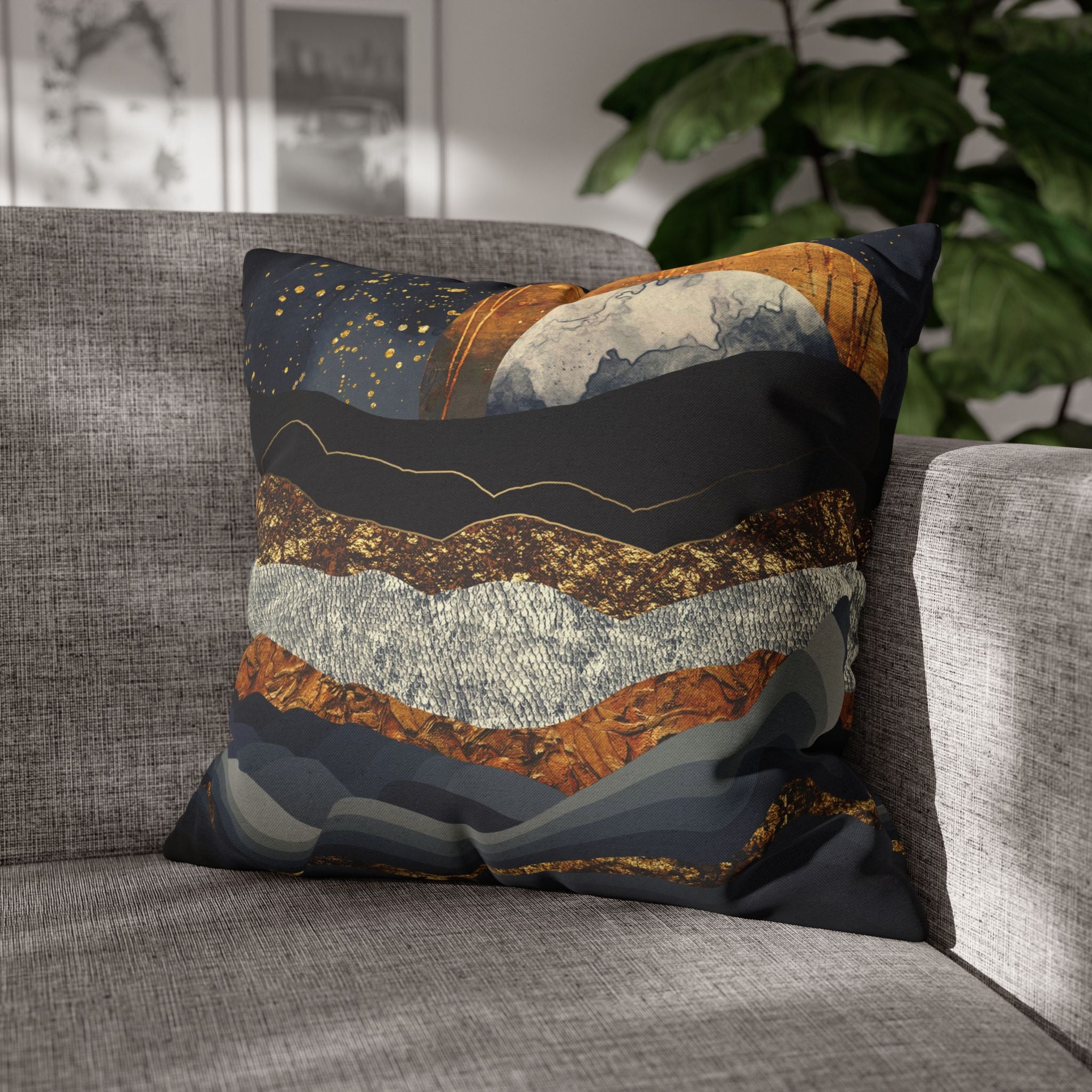 Metallic Mountains - Decorative Pillow Cover