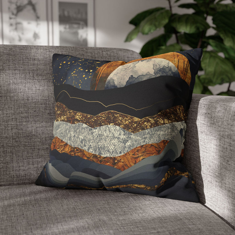 Metallic Mountains - Decorative Pillow Cover