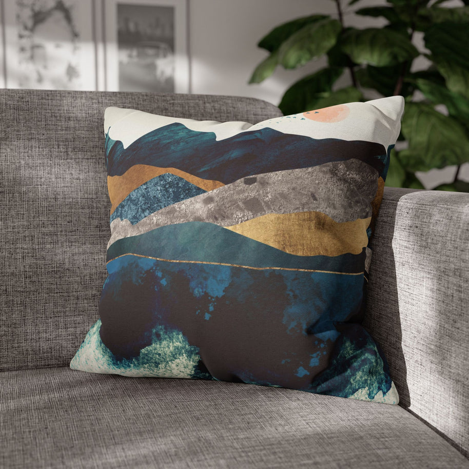 Blue Mountain Reflection - Decorative Pillow Cover