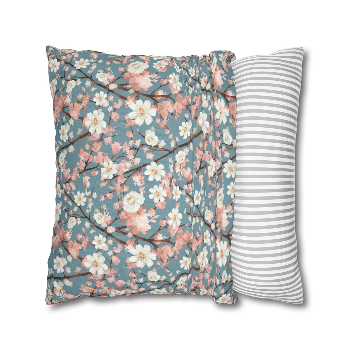 Botanical Blossoms with Blue - Decorative Pillow Cover