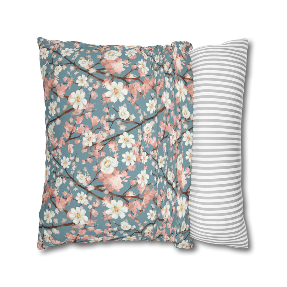 Botanical Blossoms with Blue - Decorative Pillow Cover