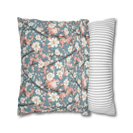 Botanical Blossoms with Blue - Decorative Pillow Cover