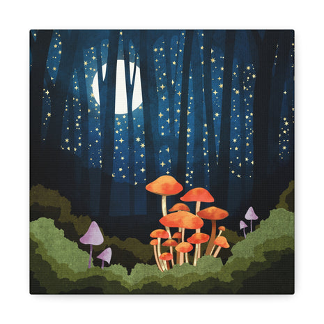 Midnight Mushrooms Matte Canvas, Stretched, No Frame