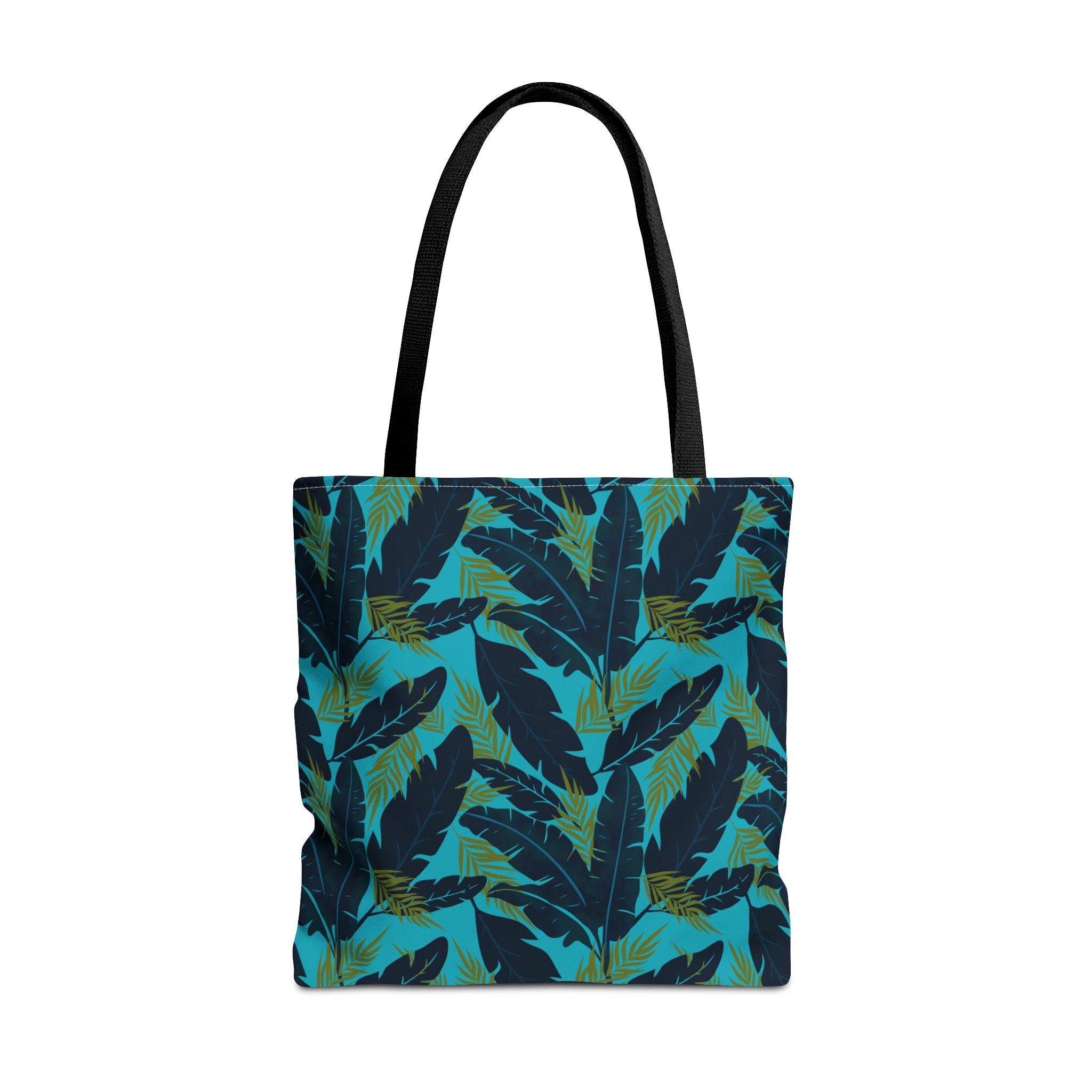 Botanical Navy Blue and Green Tropical Motif - Tote Bag