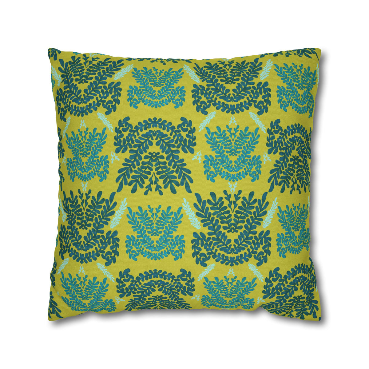 Teal Mint and Lime Botanical - Decorative Pillow Cover